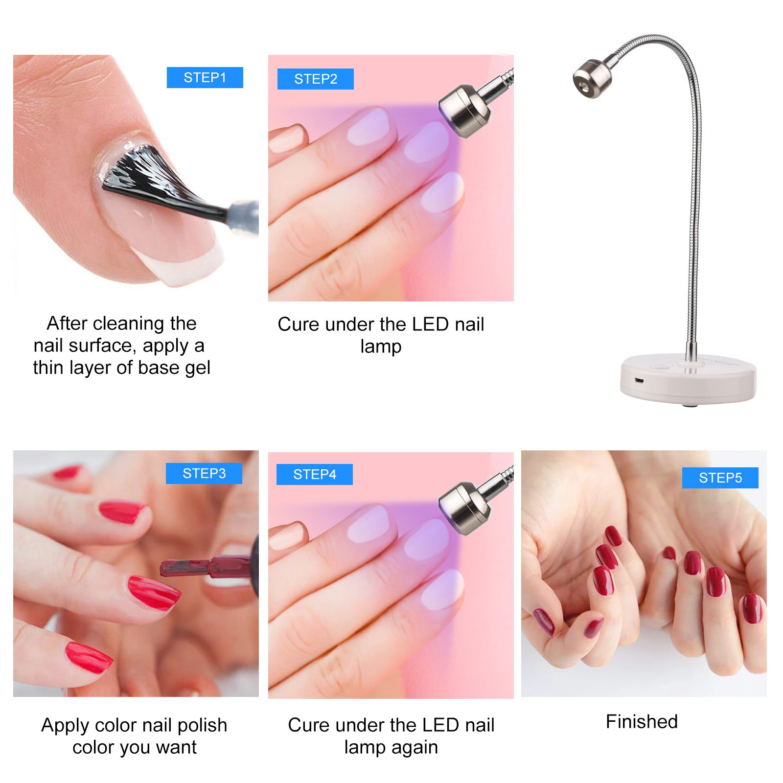 UV Led Lamp for Nails Pin Cure Nail Lamp Mini UV Rechargeable Polish Nail Dryer Nail UV Light LED Therapy Light Nail Art Tools 240719