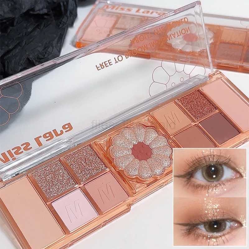 12 Color Flower Pearlescent Matte Eye Shadow Pallete Orange Brown Non Smudging Eyeshadow Palette Students Sweet Makeup Pallet zxx240720