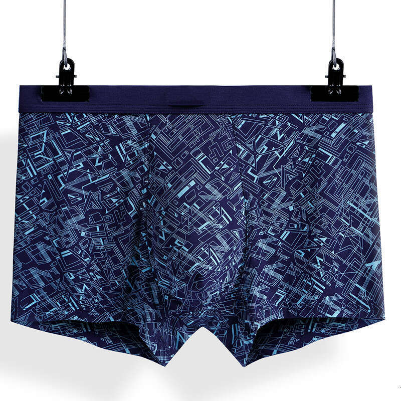 Printed with Seamless Waist and Flat Underwear, Men's Printed Four Corner U-shaped Convex Underwear Mens Boxers Boxer Panties Boxers for Men Shor