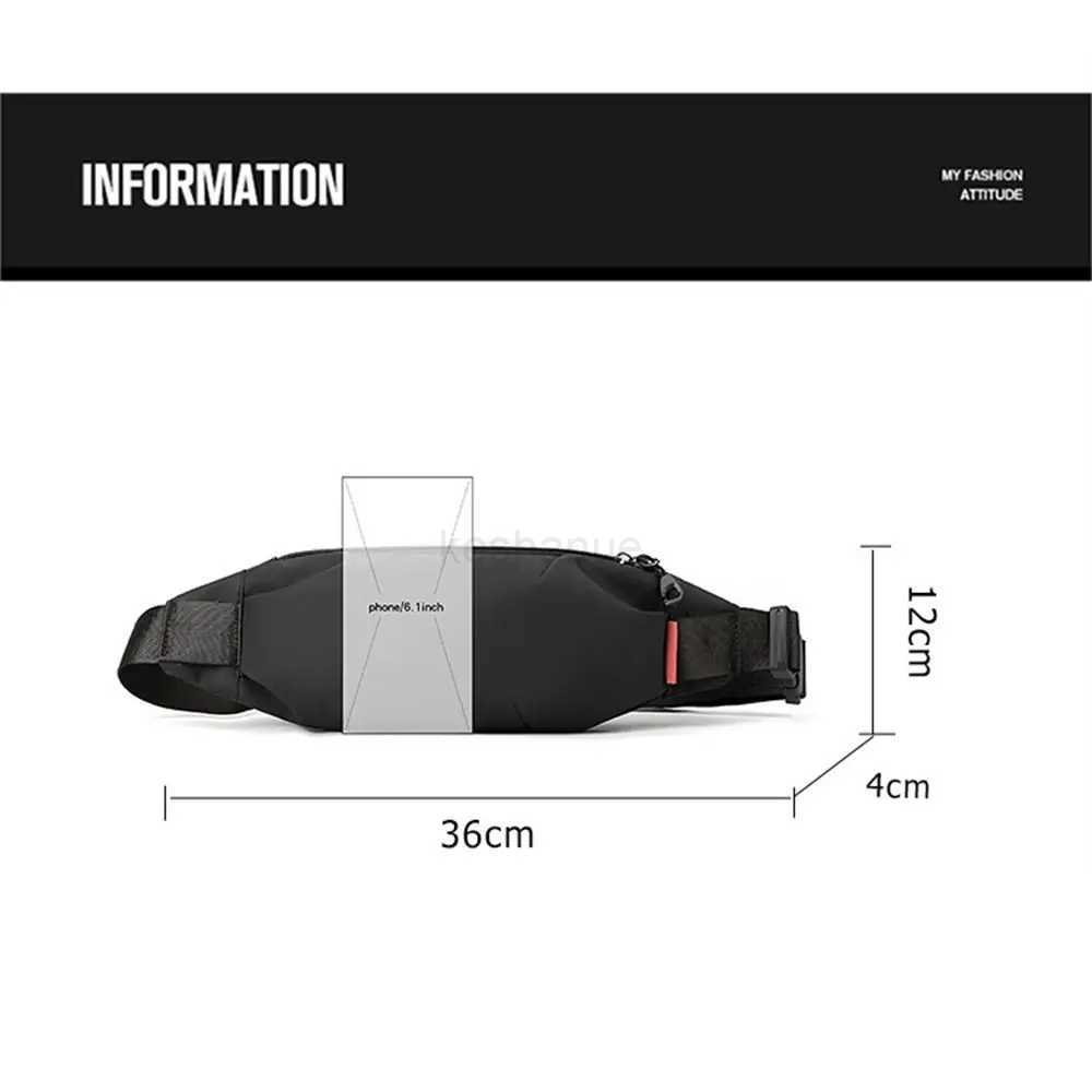 Men Nylon Waist Bag Chest Pack Cellphone Pouch Outdoor Sports Cross-body Bag Casual Running Cycling Bum Belt BagXJ240720