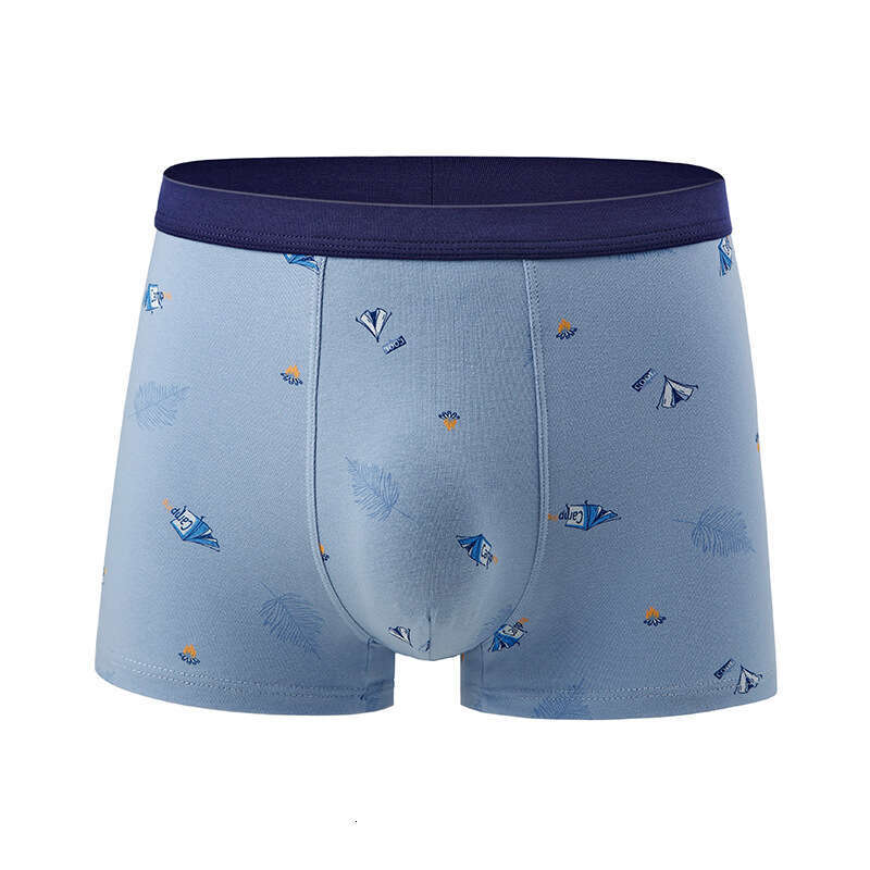 50S Breathable and Comfortable 3A Antibacterial Crotch Men's Flat Angle Pants U Convex Trendy Printed Pure Cotton Underwear Men Mutande Men Under