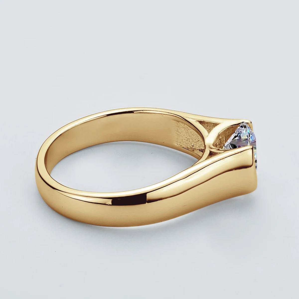 Anziw Real 925 Silver 2 Carat Womens Wedding Ring Promise Finger Ring Certified Jewelry 18K Gold Plated 240805
