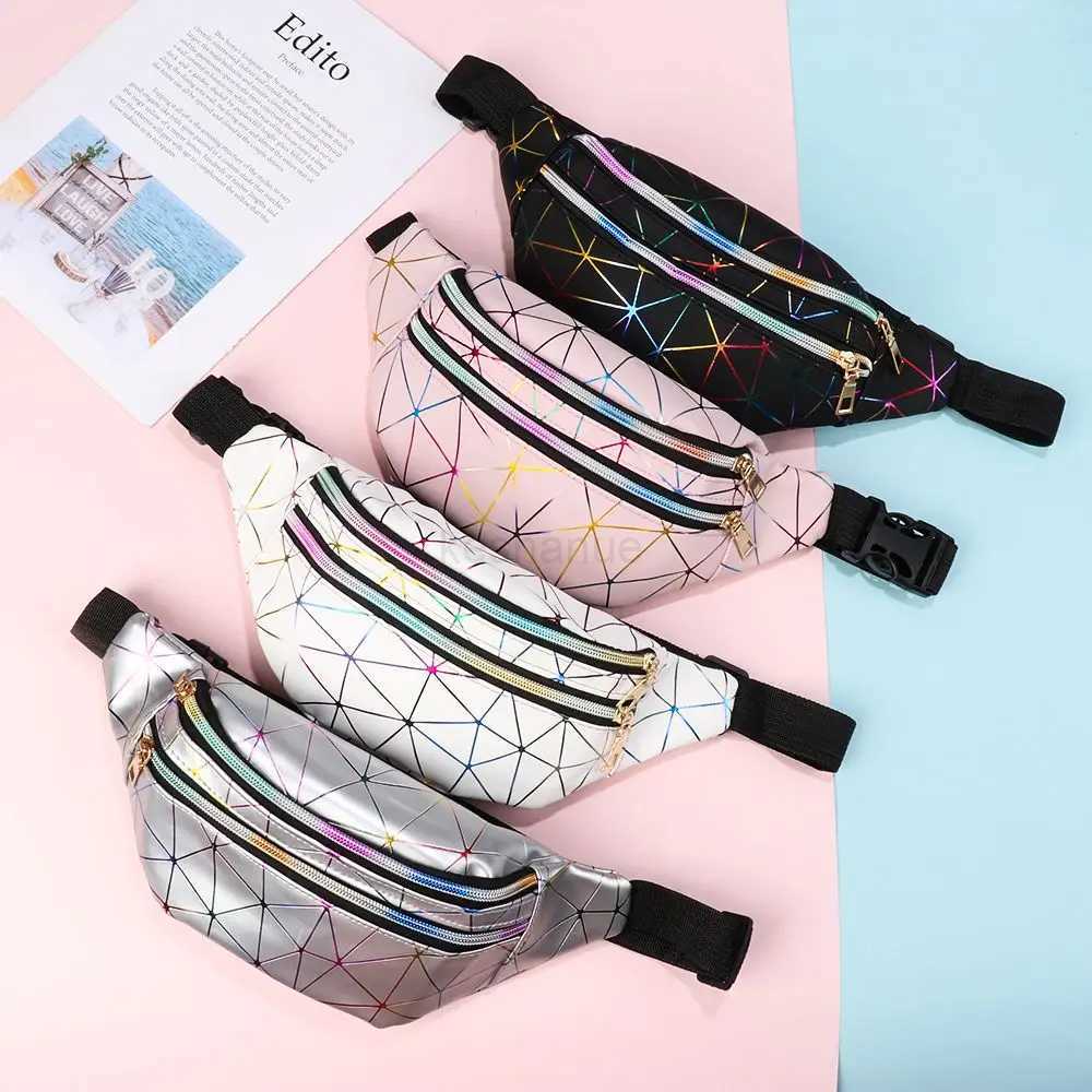 Fashion Geometric Patterns Wallet Bag Women Waist Packs Fanny Pack Pouch Hip Purse Satchel Laser Belt BagsXJ240720