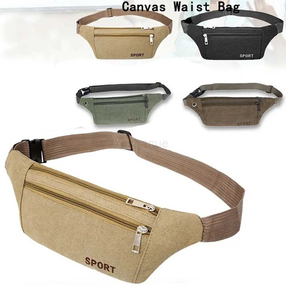 New Fashion Women/Men Waist Packs Multi-Pockets Fanny Pack Pouch Hip Purse Satchel Canvas Belt Bags Casual WalletXJ240720