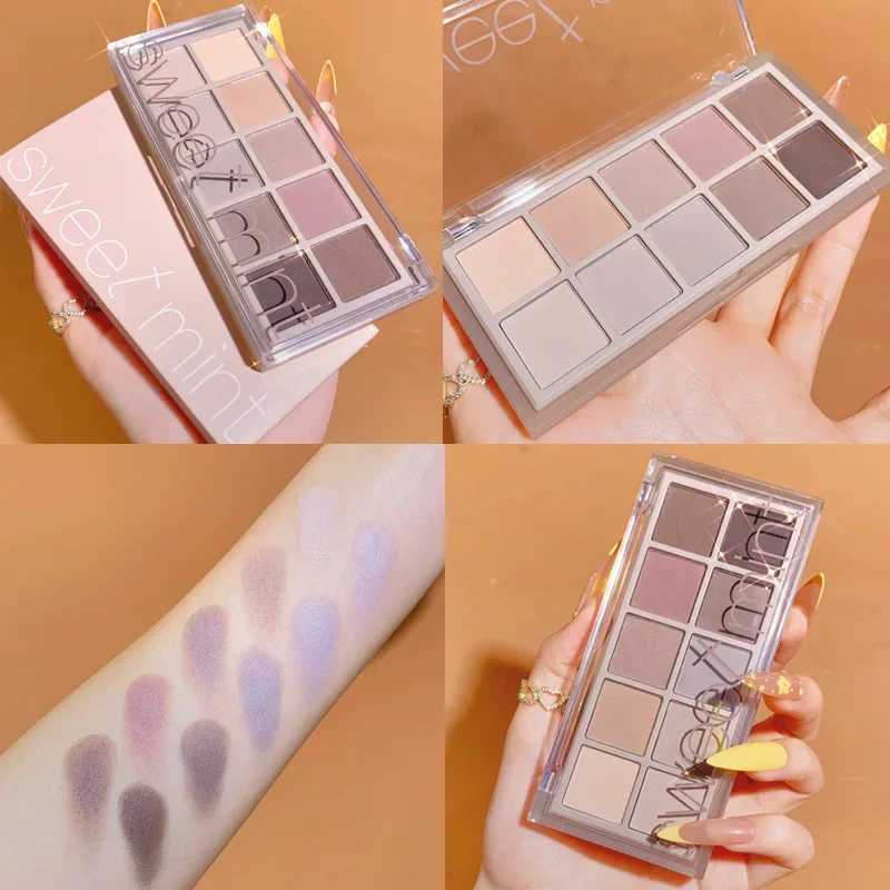 10Color Eye Shadow Palette Pumpkin Earth Tone Matte Pearlescent Shimmer Shiny Sequins Eye Shadow Makeup Pigment Korean Cosmetics zxx240720
