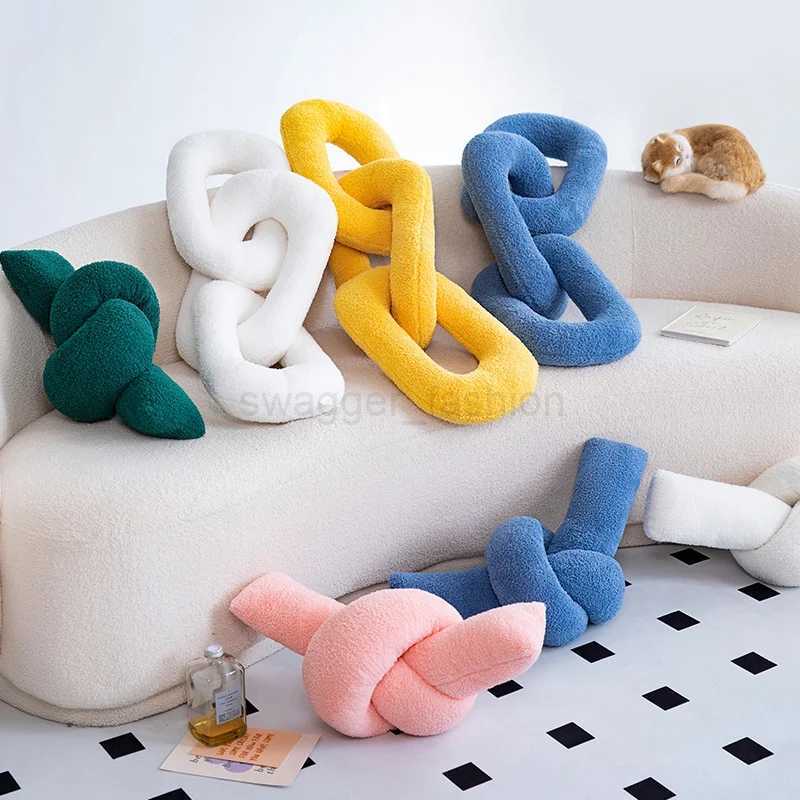 60-95CM Creative Iron Chain Knot Pillow Stuffed Soft Sofa Cushion Nordic Style Home Plush Decoration Irregular Shaped PlushB270720