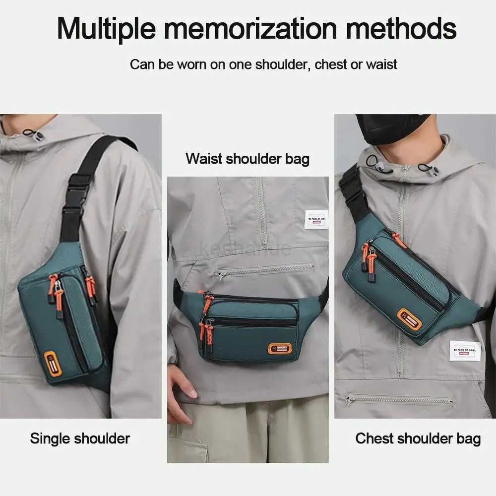 Men Nylon Waist Bag Large-capacity Anti-theft Business Cashier Wallet Waterproof Outdoor Travel Sports Mobile Phone BagXJ240720