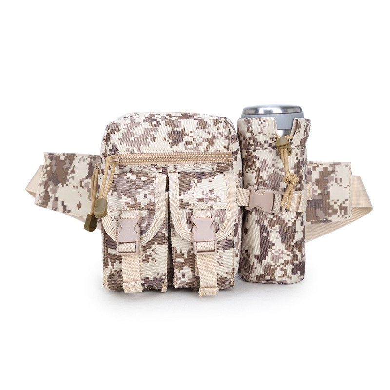 New waterproof fabric tactical kettle bag military enthusiast leisure outdoor bag men's and women's sports small bag camouflage travel waist