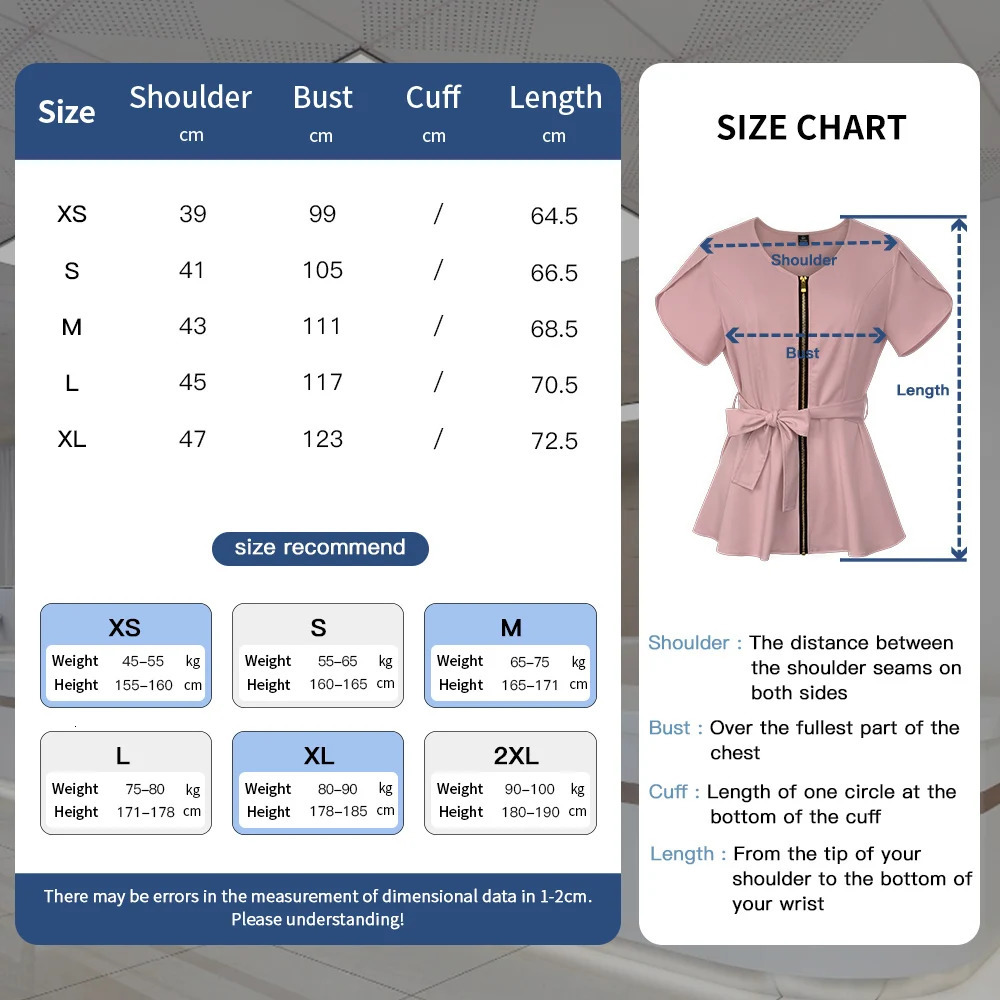 Slim Fit Unifrom Wholesale Nurse Uniform High Quality Belt Solid Color Scrub Tops Beauty Salon Workwear Doctor Shirt 240715