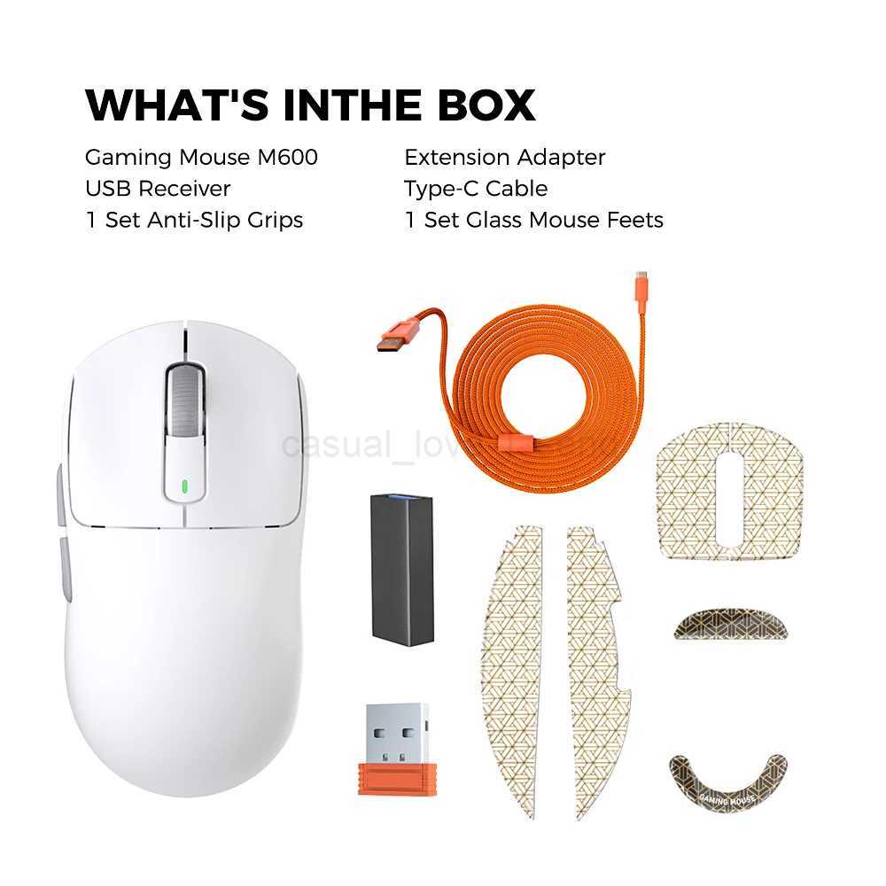Kysona M600 PAW3395 White Wireless Gaming Esports Mouse 55g 26000DPI 6 Buttons Optical PAM3395 Computer Mice For Laptop PCCL240720