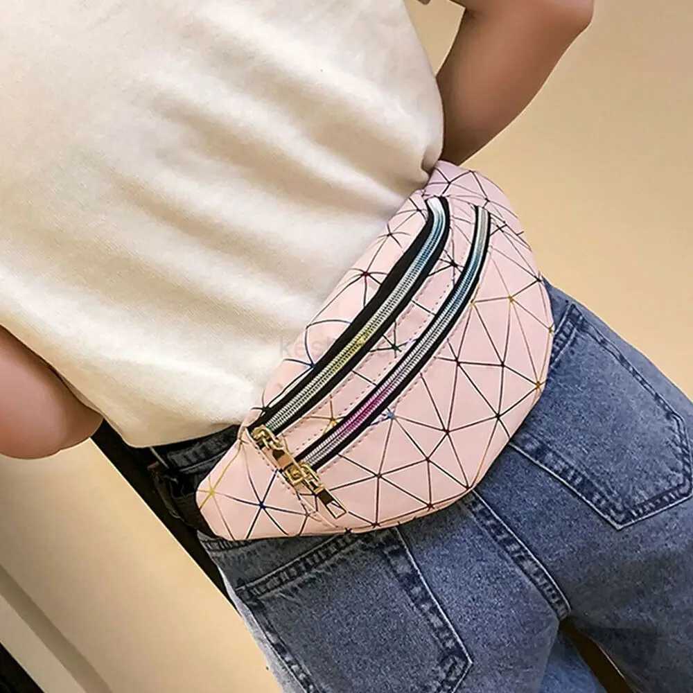 New Fashion Women Waist Packs Fanny Pack Pouch Hip Purse Satchel Laser Belt Bags Geometric Patterns WalletXJ240720