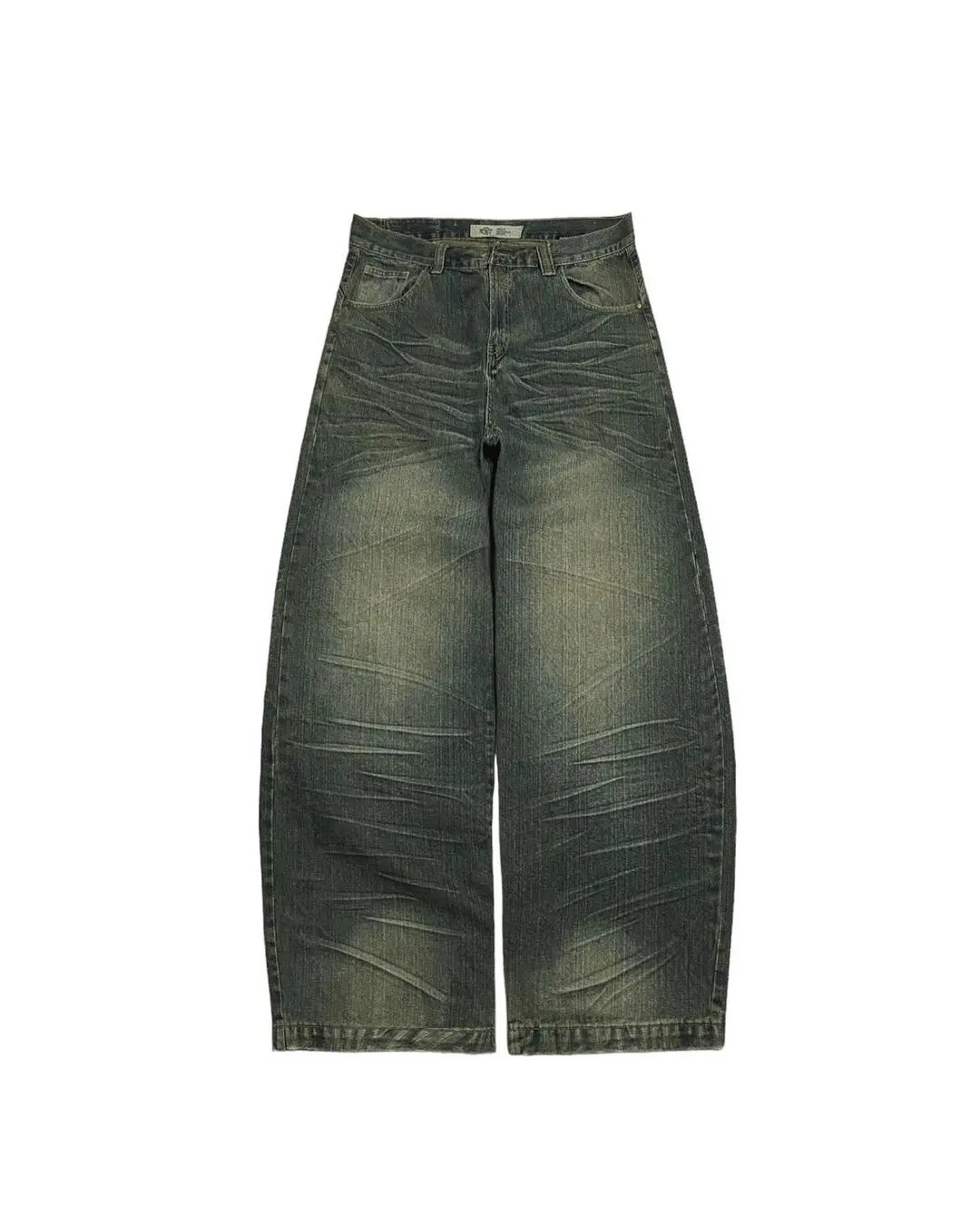 Streetwear Y2K Jeans American Hip Hop Washed Loose for Men and Women Harajuku Trendy High Waist Wide Leg Pants 240713