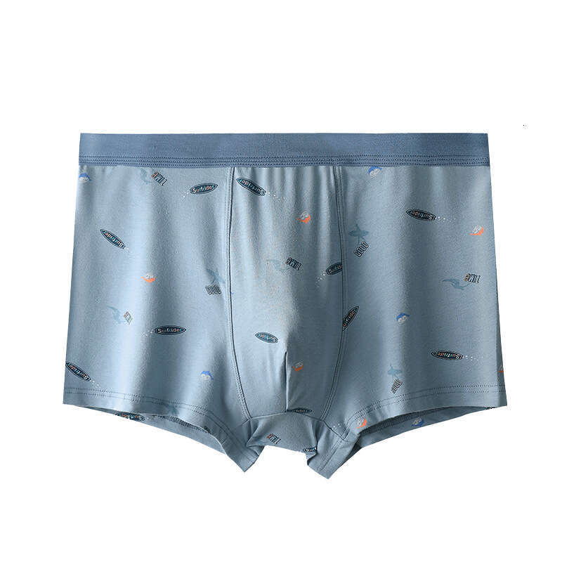 Printed Pure Cotton Underwear, Three-dimensional U-shaped Convex Large Space Flat Corner Pants, Casual and Comfortable Without Pressure Men's Und