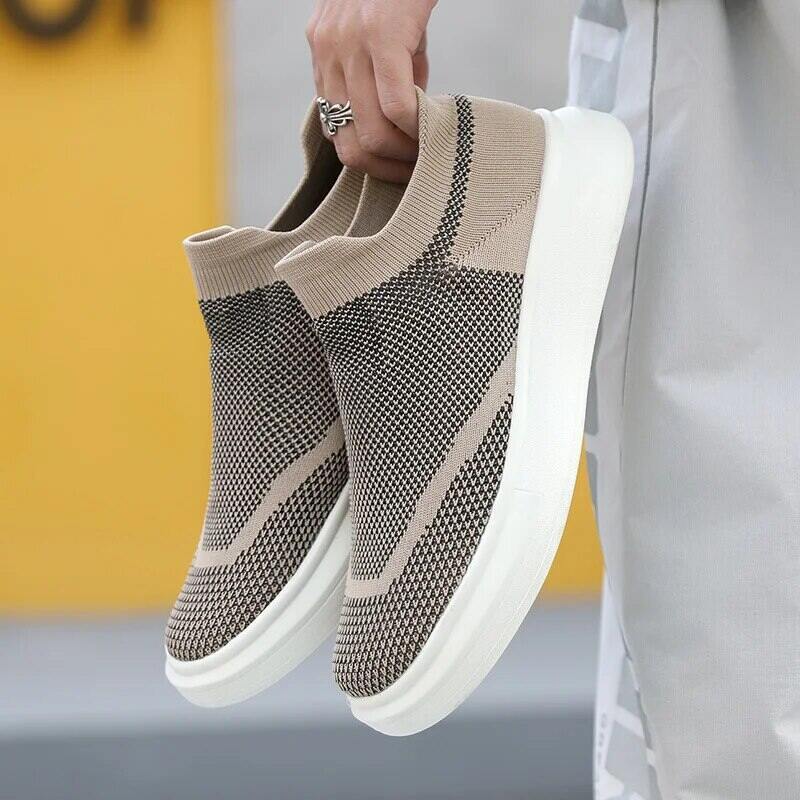 Mesh Cloth Men Women Casual Skate Shoes Round Head Low Cut Adhesive Flying Weave Sports Breathable Comfortable