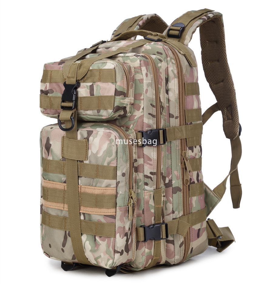 New Oxford Cloth Medium 3P Attack Tactical Backpack for Military Fans Outdoor Backpack CS Camouflage Bag 35L