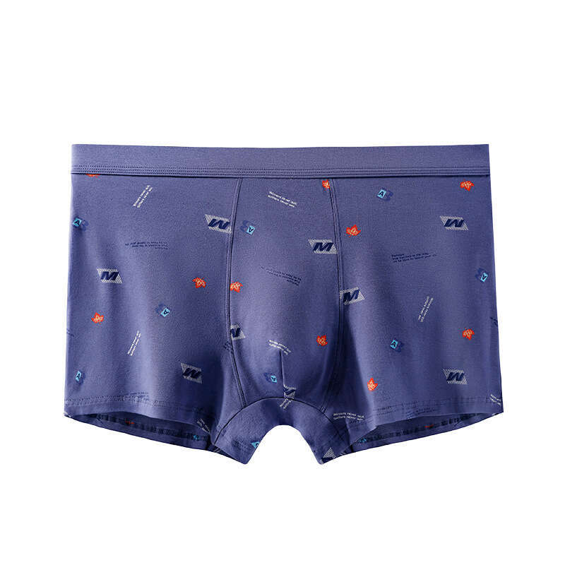Plus Pure Cotton Underwear, Elastic Cotton, Plus Size Men's Flat Corner Pants, Printed Widened Fat Guy Underwear Boxers Calecon Underwear Boxer S