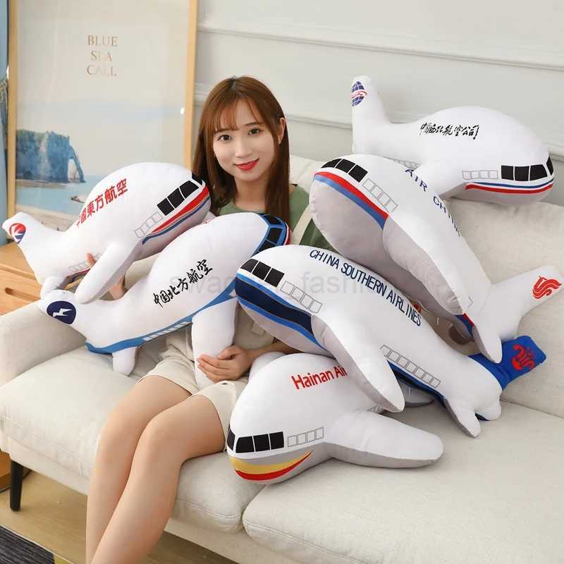 40cm 60cm 80cm Large Size Simulation Airplane Plush Toys Kids Sleeping Back Cushion Soft Aircraft Stuffed Decoration Dolls GiftB270720