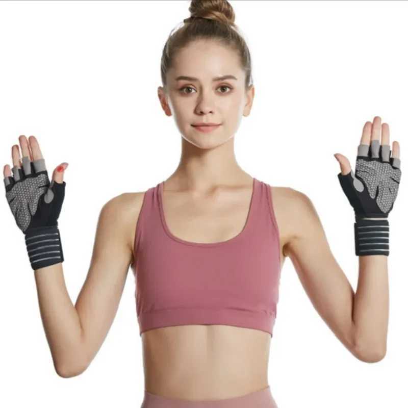Sports Gloves Gym Sports Gloves Half Finger Weight Lifting Gloves with Wrist Support Belt Men Women Workout Exercise Fitness Training Glove z240720
