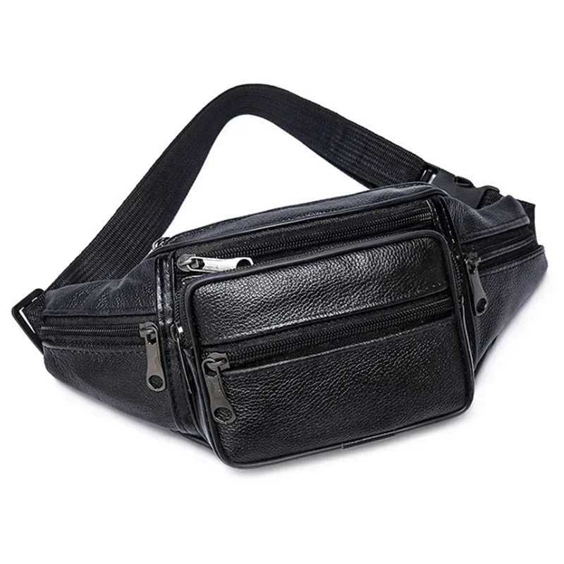 PU Leather Bag Waist Belt Male Artificial Fanny Pack Fashion Luxury Small Shoulder Bags For MenXJ240720