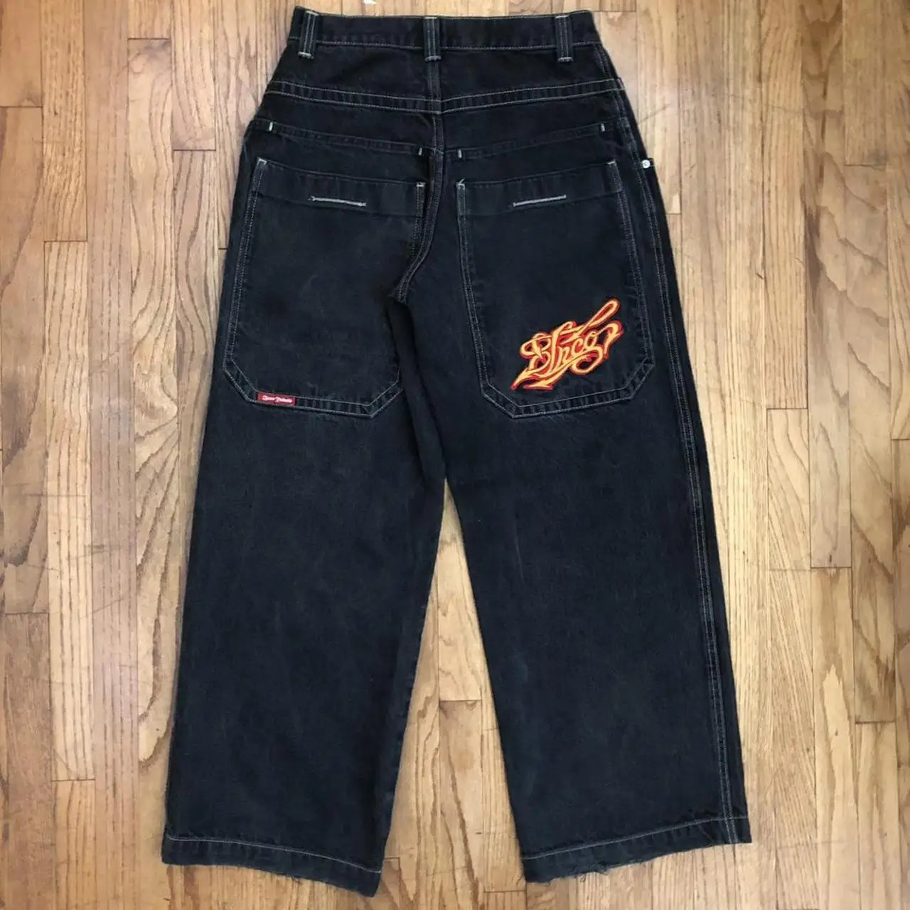 Streetwear JNCO Y2K Baggy Jeans Men High Quality Embroidered Vintage Jeans Women Hip Hop Goth Harajuku Casual Wide Leg Pants 240716