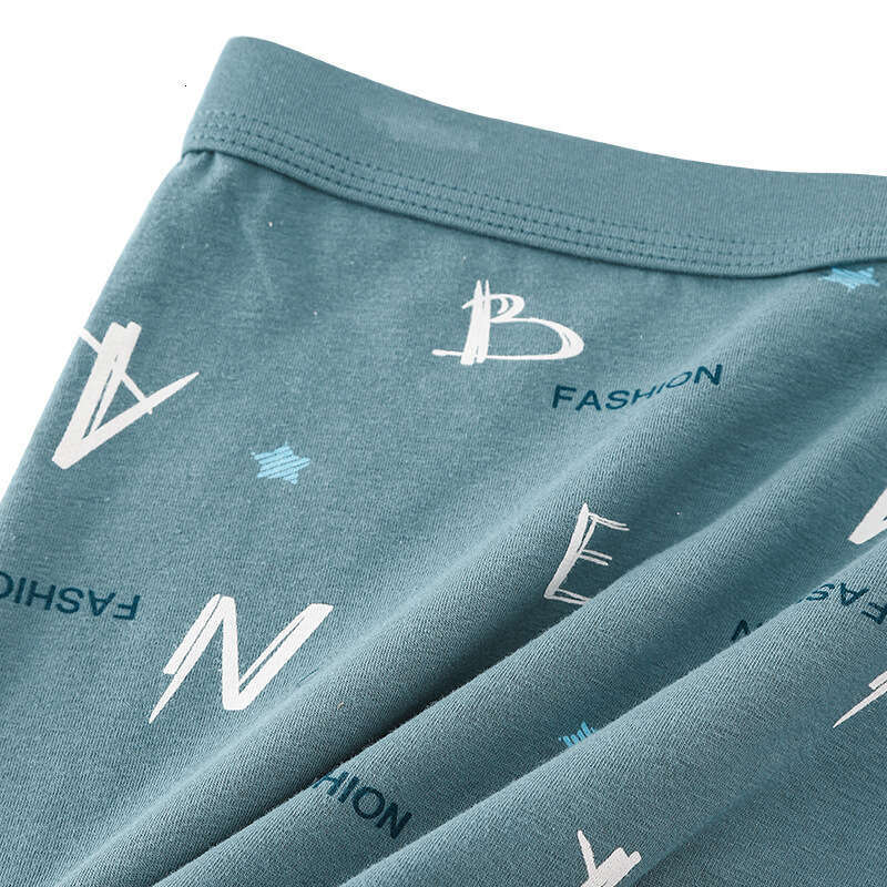 High Elasticity and Breathability Comfortable Printing, Pure Cotton Flat Corner Pants, U-convex Large Space Underwear, Men's Calzoncillos Mens Bo