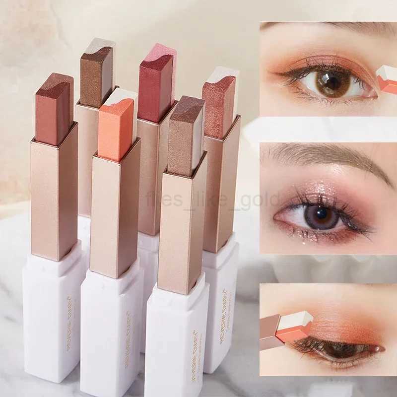 Velvet gradient two-tone eyeshadow stick A touch of two colors Gradient is not easy to smudge Rotating retouching eye shadow pen zxx240720