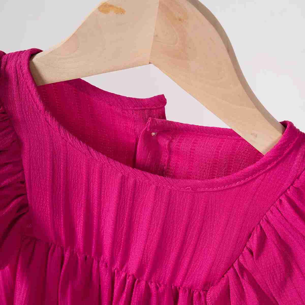 Baby Girl Long sleeved Dress Boutique Dress with Ruffle Edge A-line Dress 3 Colors Available for Daily or Party WearXJ240720