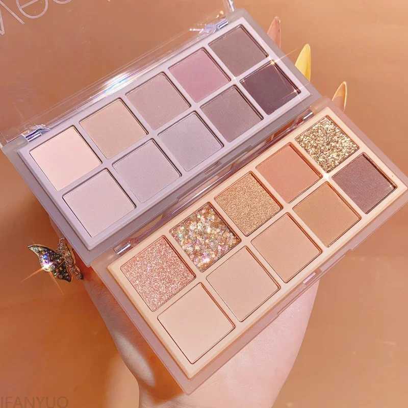 10Color Eye Shadow Palette Pumpkin Earth Tone Matte Pearlescent Shimmer Shiny Sequins Eye Shadow Makeup Pigment Korean Cosmetics zxx240720