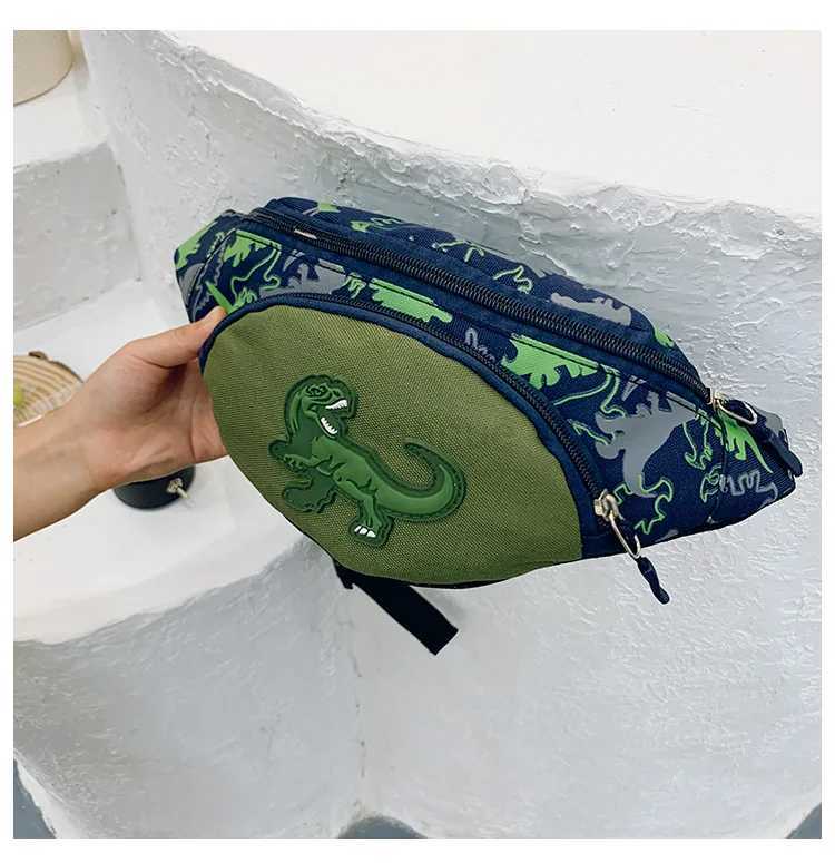 Kids Waist Bags Cartoon Dinosaur Print Outdoor Travel High Capacity Crossbody Zipper Bag Girl Boy Gift Children Chest Pouch PackXJ240720