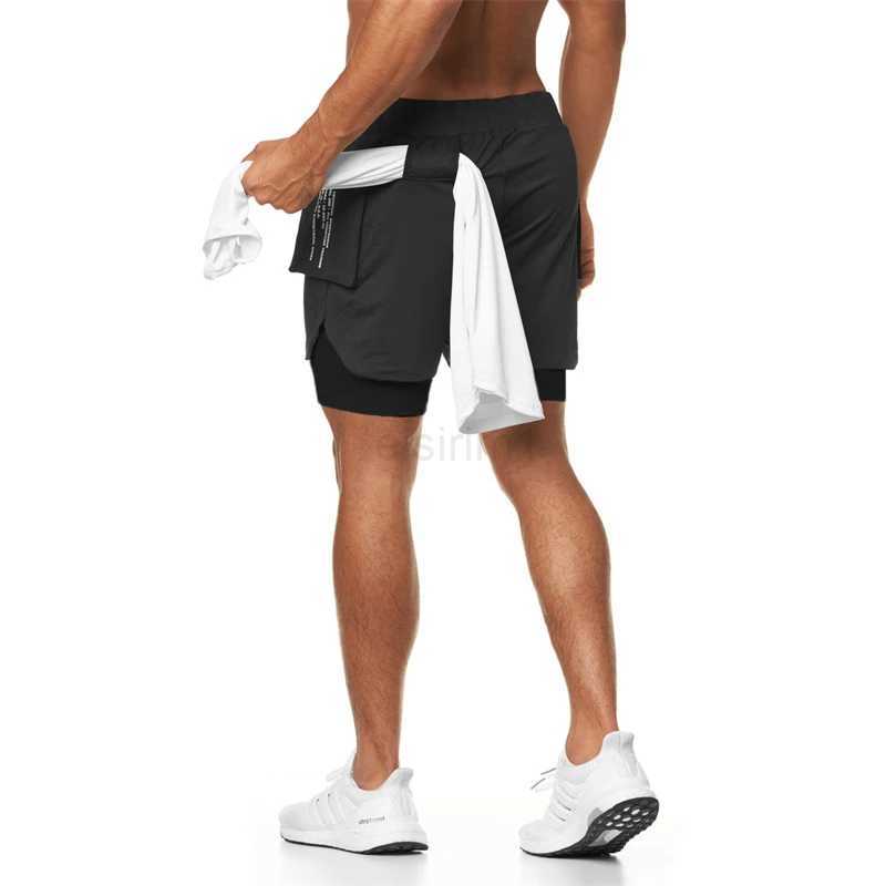 Sport Shorts Men Sportswear Double-deck Running Shorts 2 In 1 Beach Bottoms Summer Gym Fitness Training Jogging Short Pants M240720