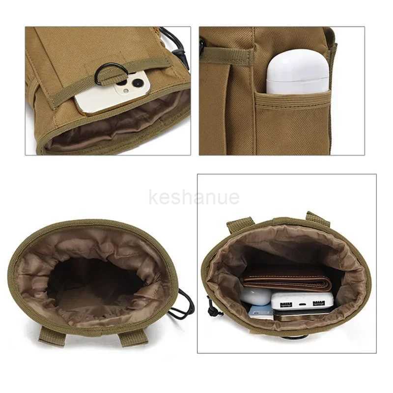 600D Nylon Portable Recycling Bag Outdoor Molle Pouch Military Backpack Hanging Bag Waist Sports Hunting Tactical BagXJ240720