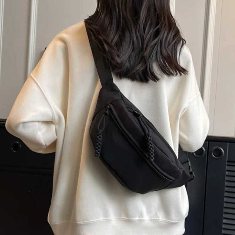 Waist Bag Women New Canvas Leisure Portable Zipper Korean Style Canvas Chest Bag Shoulder Bag Waist Bag SportsXJ240720