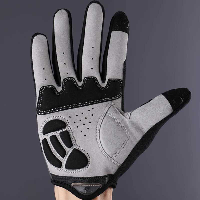 Sports Gloves ROCKBROS Bike Gloves Spring Autumn Breathable Full Finger Bicycle Gloves Mittens Screen Touch Outdoor MTB Road Cycling Gloves z240720