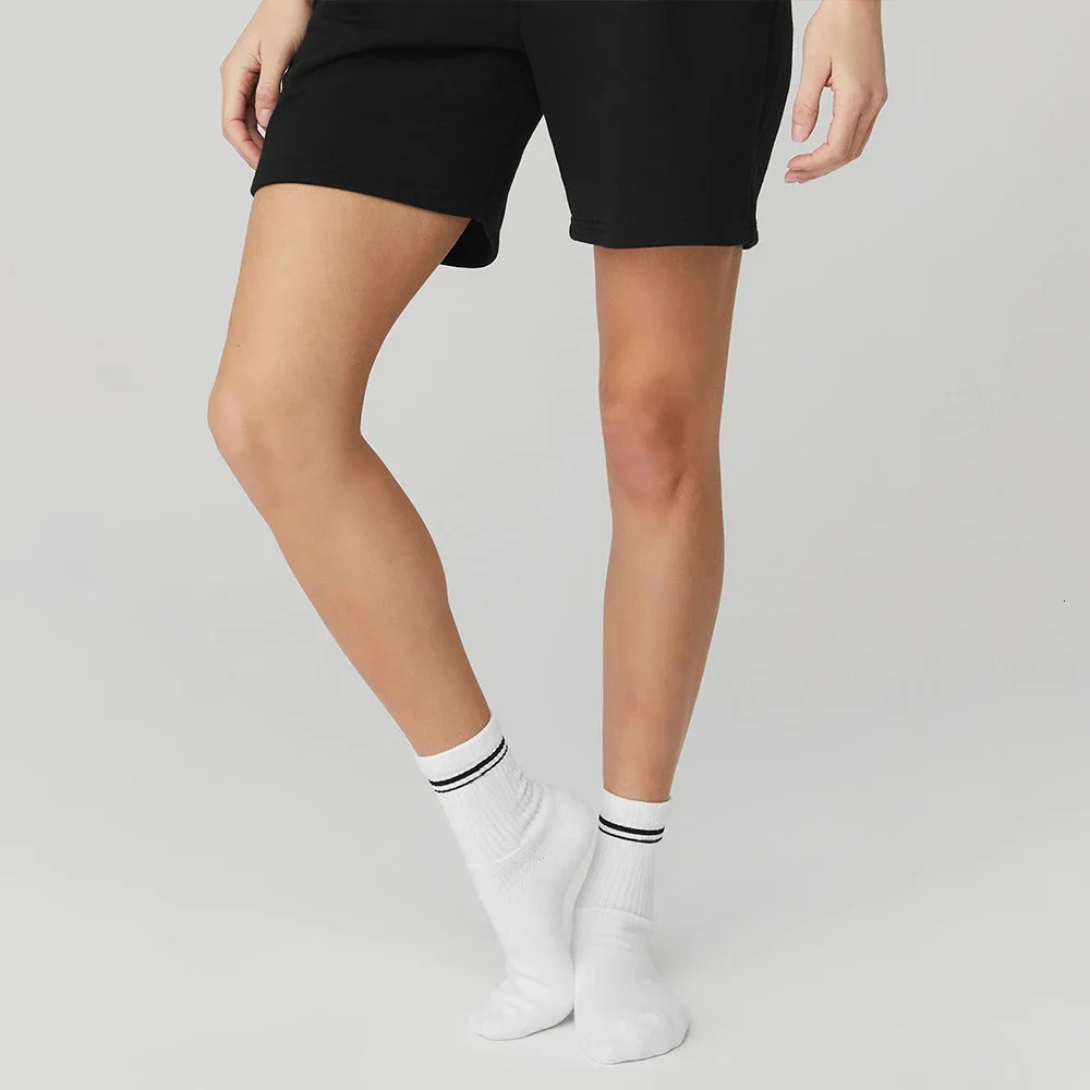 Yoga Socks Seasonal Unisex Black and White Mid Cap Accessories Sports Casual Cotton 240715