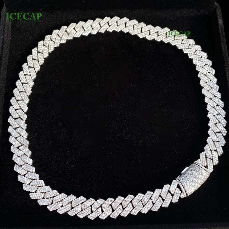 High-end necklace VVS Jewelry Miami VVS Moissanite Sterg Sier Platinum-Plated Men Cuban Chian Bracelet Necklace