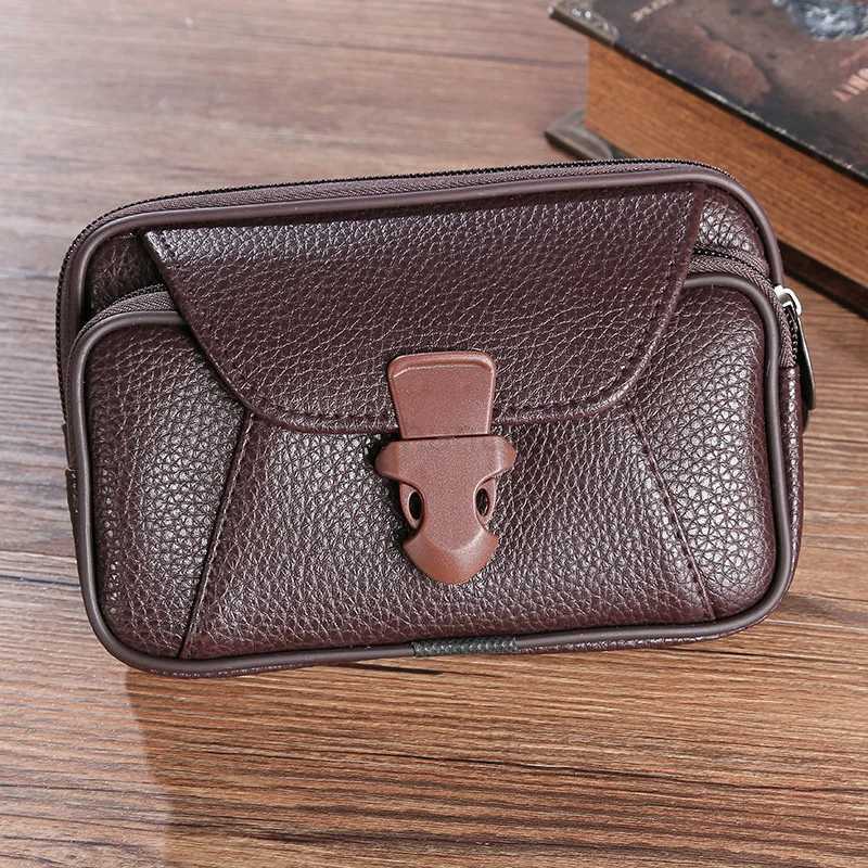 Men PU Leather Waist Bag Universal Bum Bag Cellphone Holster Holder Waist Bag Case Waist Bag phone Cover belt caseXJ240720