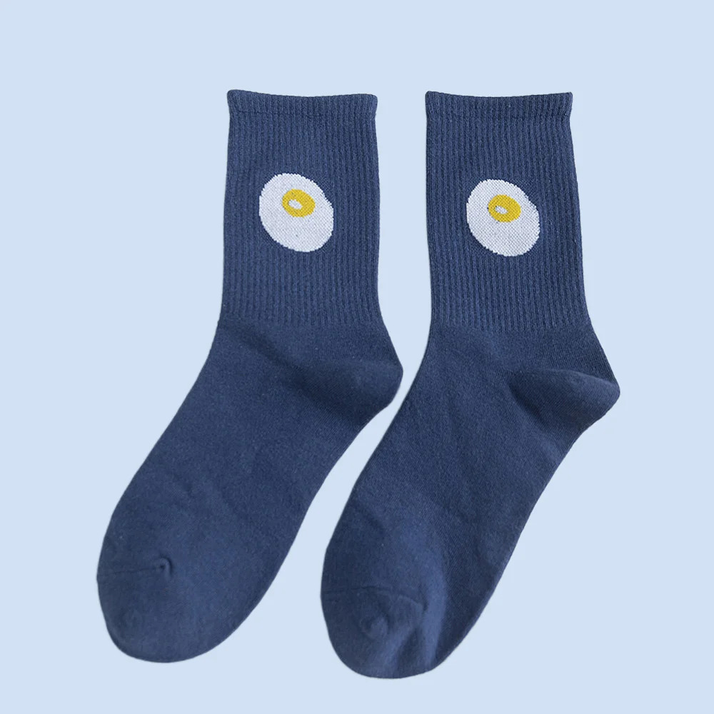 5/10 Pairs Autumn Hyuna Fruit Stack Socks Mens and Womens Candy Color Cartoon Middle-Tube Cotton Socks 240715