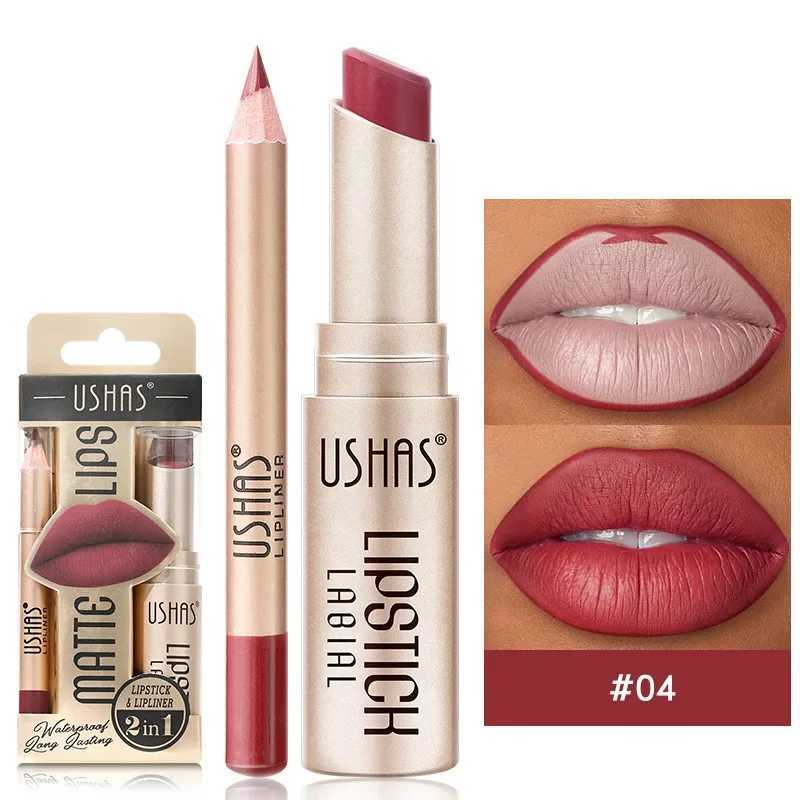 2 In 1 Lipstick Set Lip Liner Free Shipping Make-up for women Waterproof Long lasting Cosmetics Korean makeup Matte lipstickXJ241205