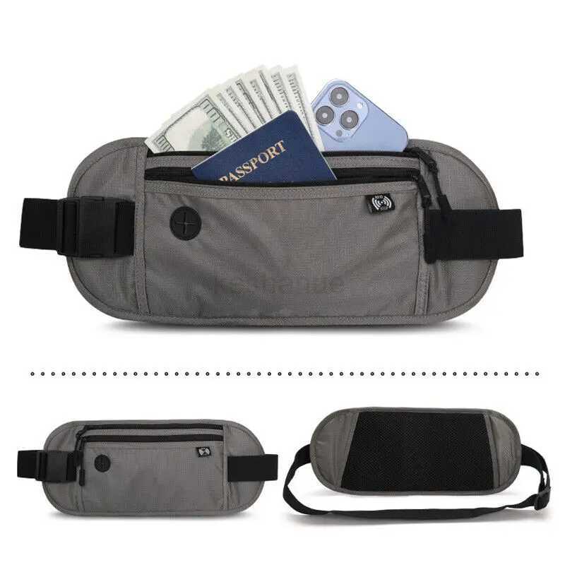 Travel Phone Belt RFID Blocking Waterproof Waist Bag Fanny Pack Hidden Wallet Signal RFID Blocker Passport Holder Bag 15*35cmXJ240720