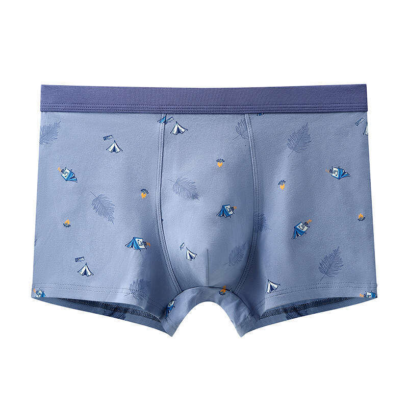 50S Breathable and Comfortable 3A Antibacterial Crotch Men's Flat Angle Pants U Convex Trendy Printed Pure Cotton Underwear Men Mutande Men Under