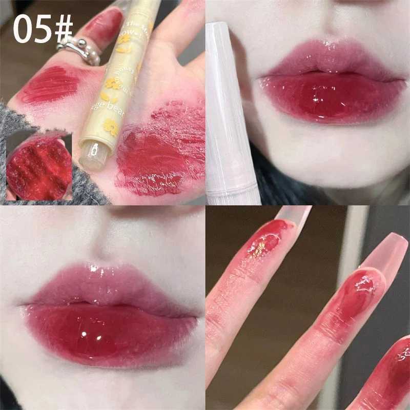 Heart-shaped Lip Glaze Flower Mirror Lipstick Waterproof Non-stick Cup Lip Gloss Lasting Moisturizing Whitening Lip Pen KoreanXJ241205