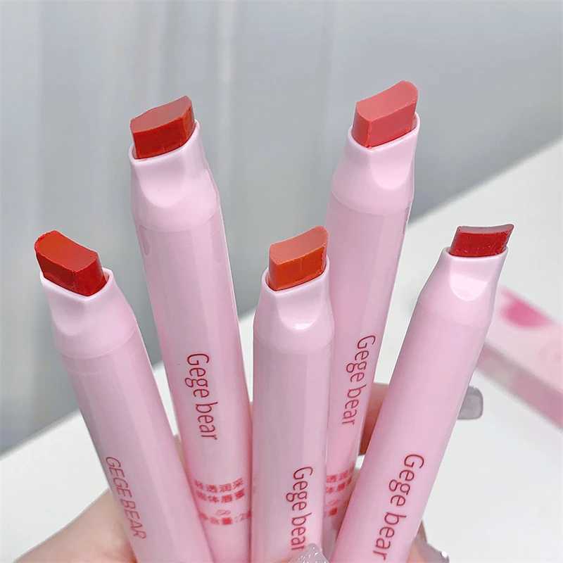 Curved Design Moisturizing Lipstick Pen Easy To Color Smooth Long Lasting Clear Lipgloss Korean Lip Makeup Cosmetics 6 ColorsXJ241205