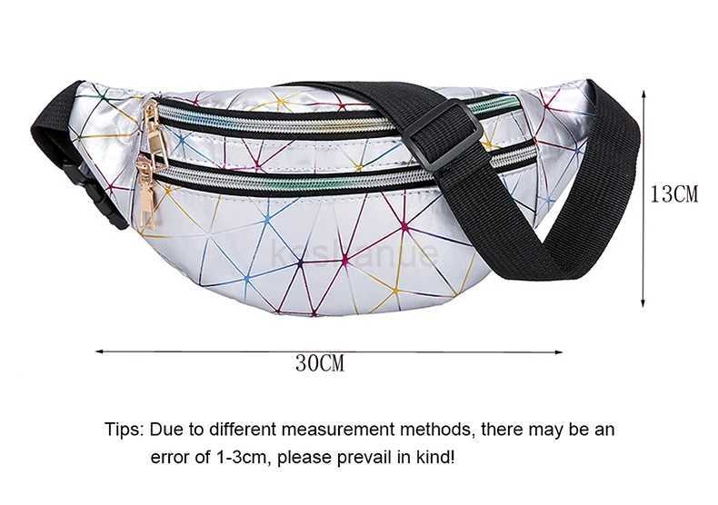 Holographic Fanny Pack Womens Belt Bag Female Waist Bags Laser Chest Phone Pouch Lady Banana Purse Bum Bag KidneyXJ240720