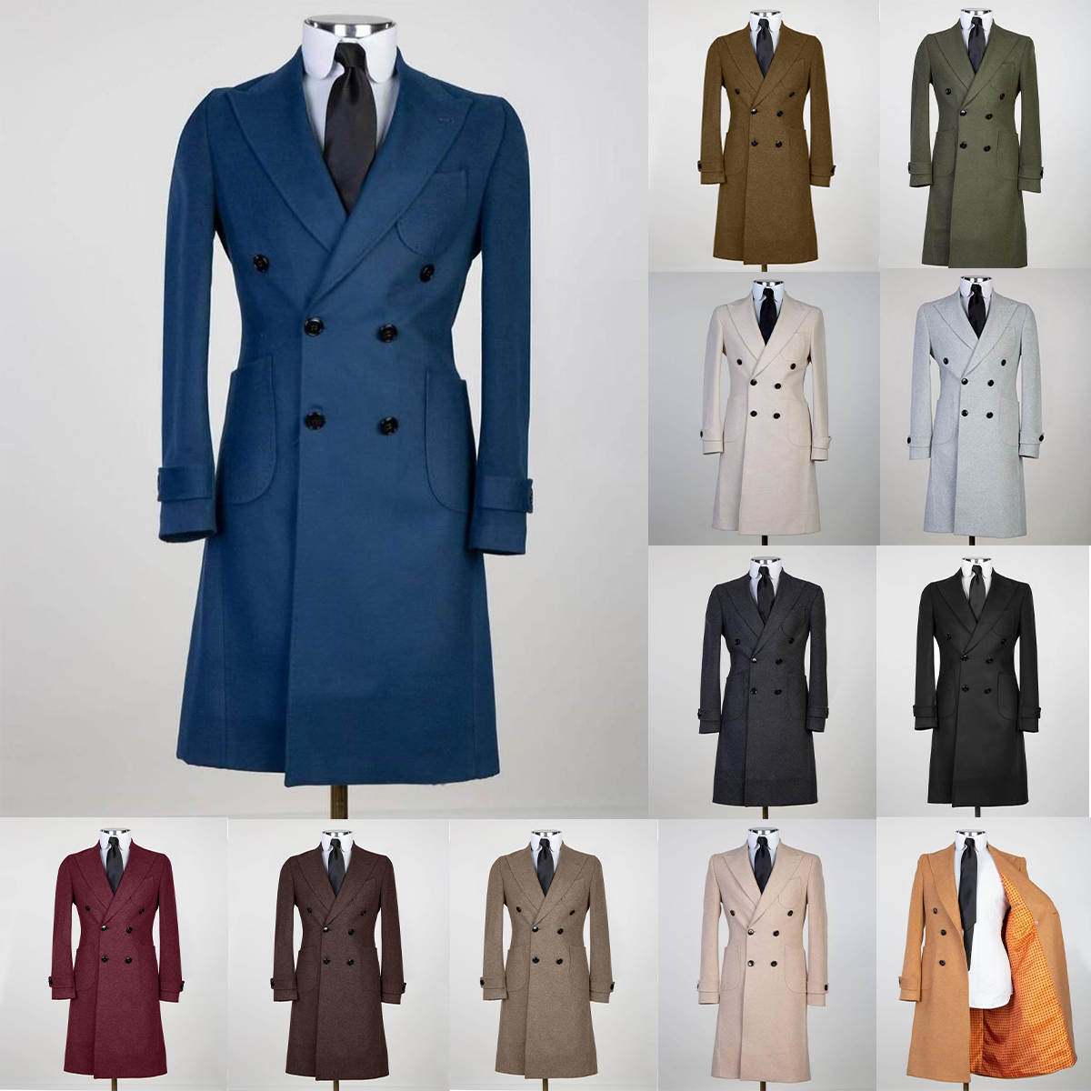 Casual Men Tuxedos Custom Made Winter Double Breasted Business Wedding Party Groom Suit Coat 1 Piece