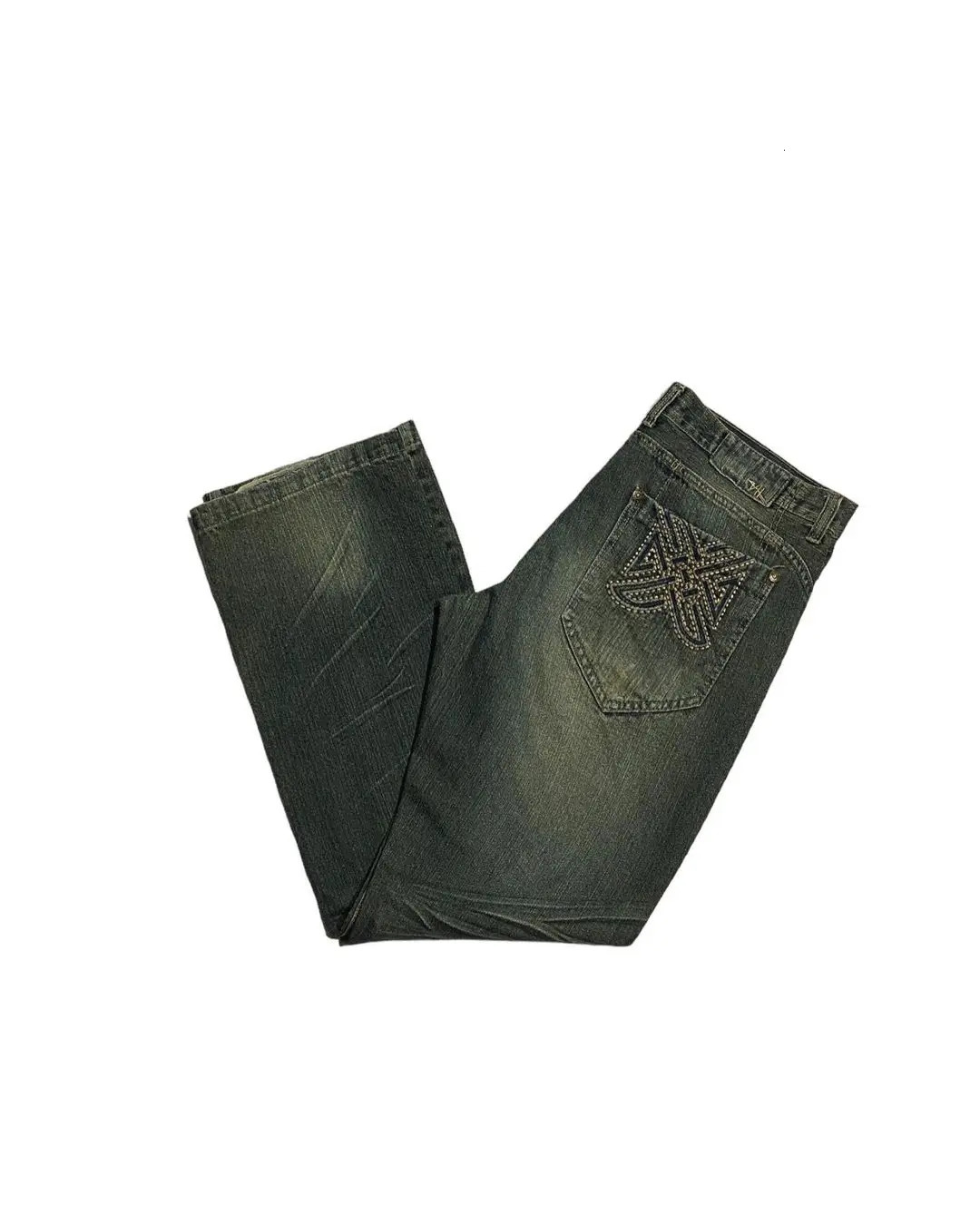 Streetwear Y2K Jeans American Hip Hop Washed Loose for Men and Women Harajuku Trendy High Waist Wide Leg Pants 240713