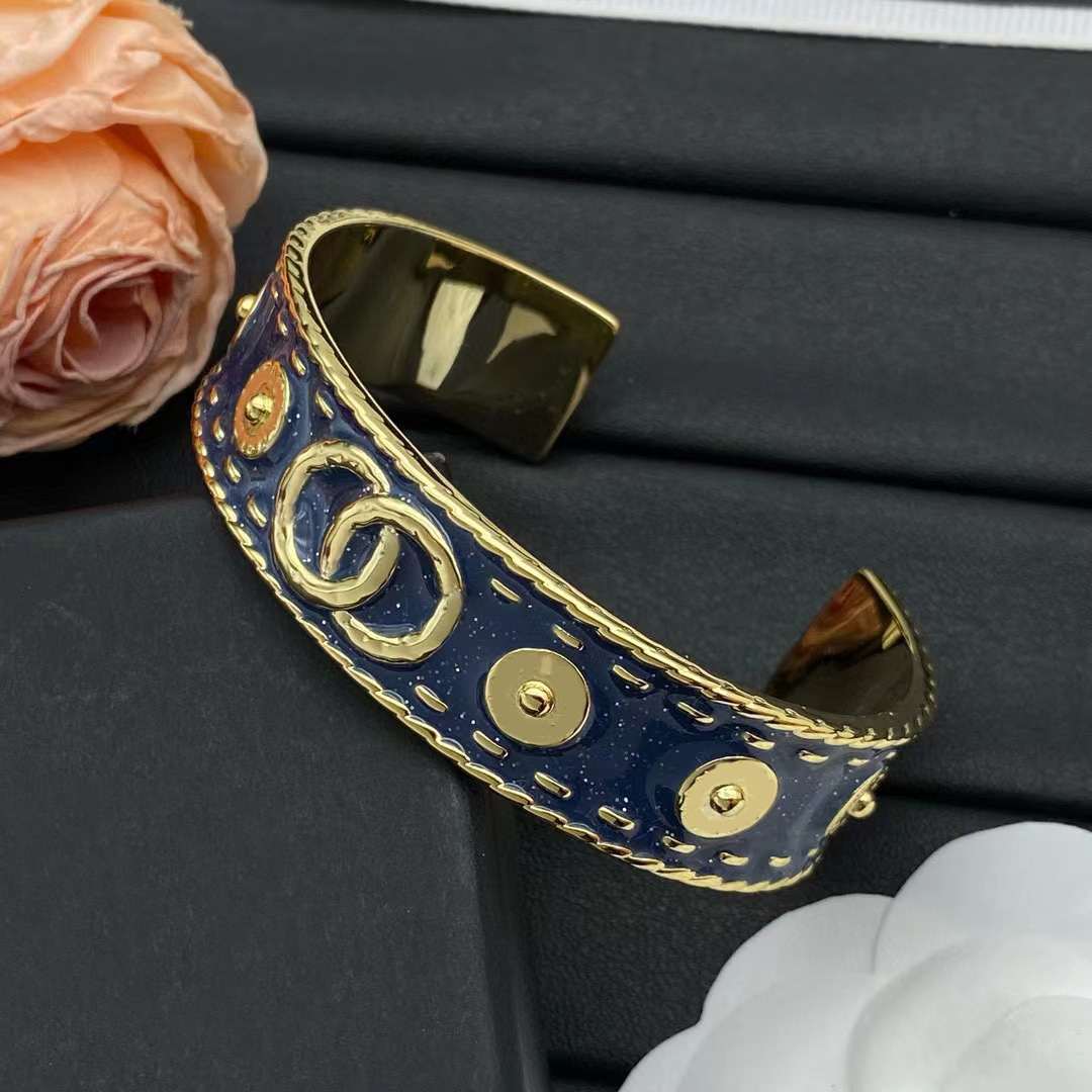 Luxury designer fashion denim Cuff Bracelets Women's vintage Bangles gift jewelry