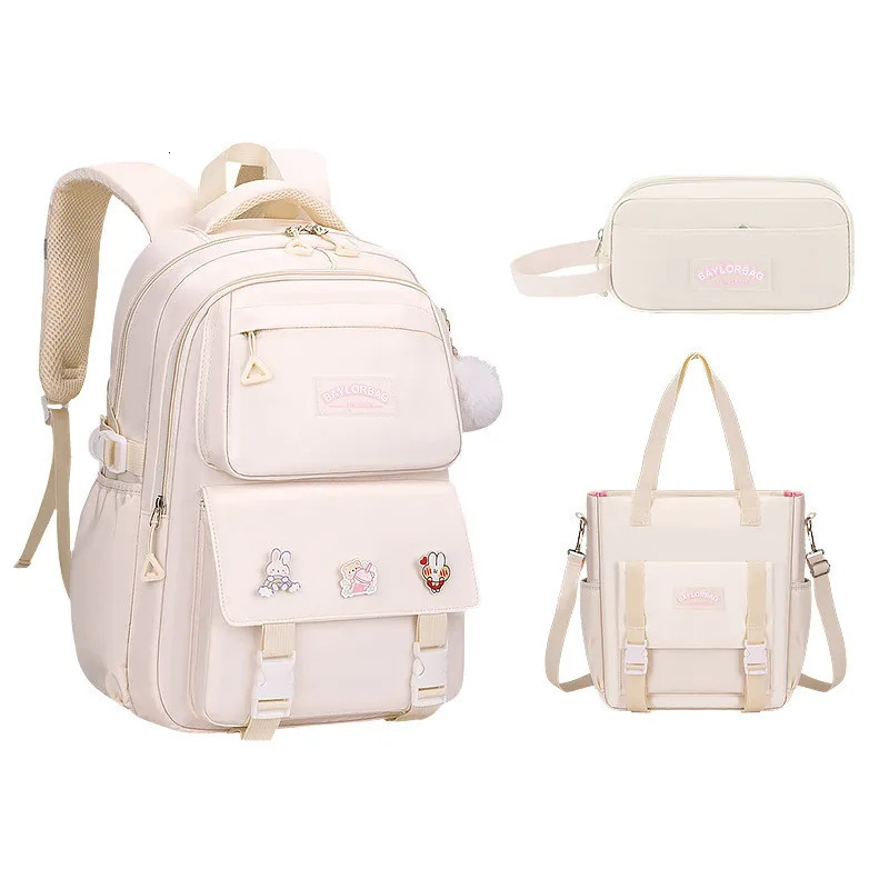 3 Pcs/Set School Bag for Girls Children Backpack Schoolbag Teenage School Child With Lunch box Pencil Case Kids Book Bag 240717