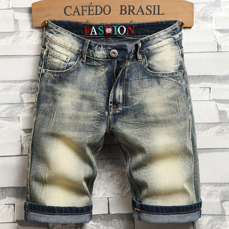 2024 New Denim Shorts Men's Mid pants Straight leg Horse Fashion Brand Summer 5/5 Pants