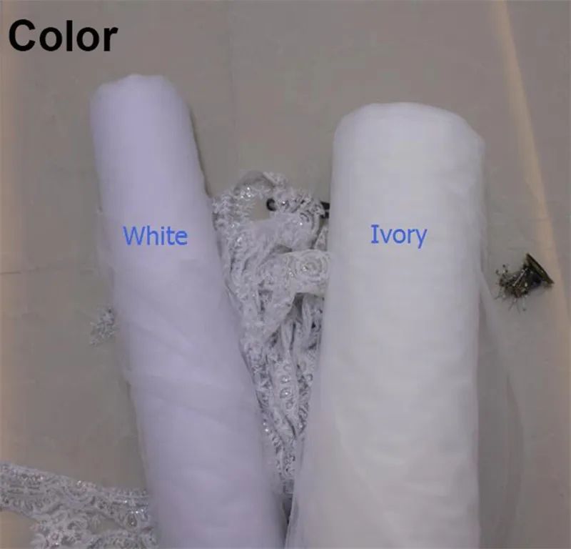 White Ivory Two Layer Lace Wedding Veil with Pink Flowers Cathedral Long Bridal Veils with Metal Comb Wedding Accessories Bride Custom made