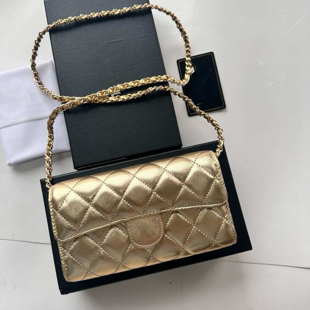 Designer Shoulder Chain Bag Shiny Gold bag silver Clutch Flap Handbag Totes Bags Luxury Wallet Leather Purse Women Crossbody Bag